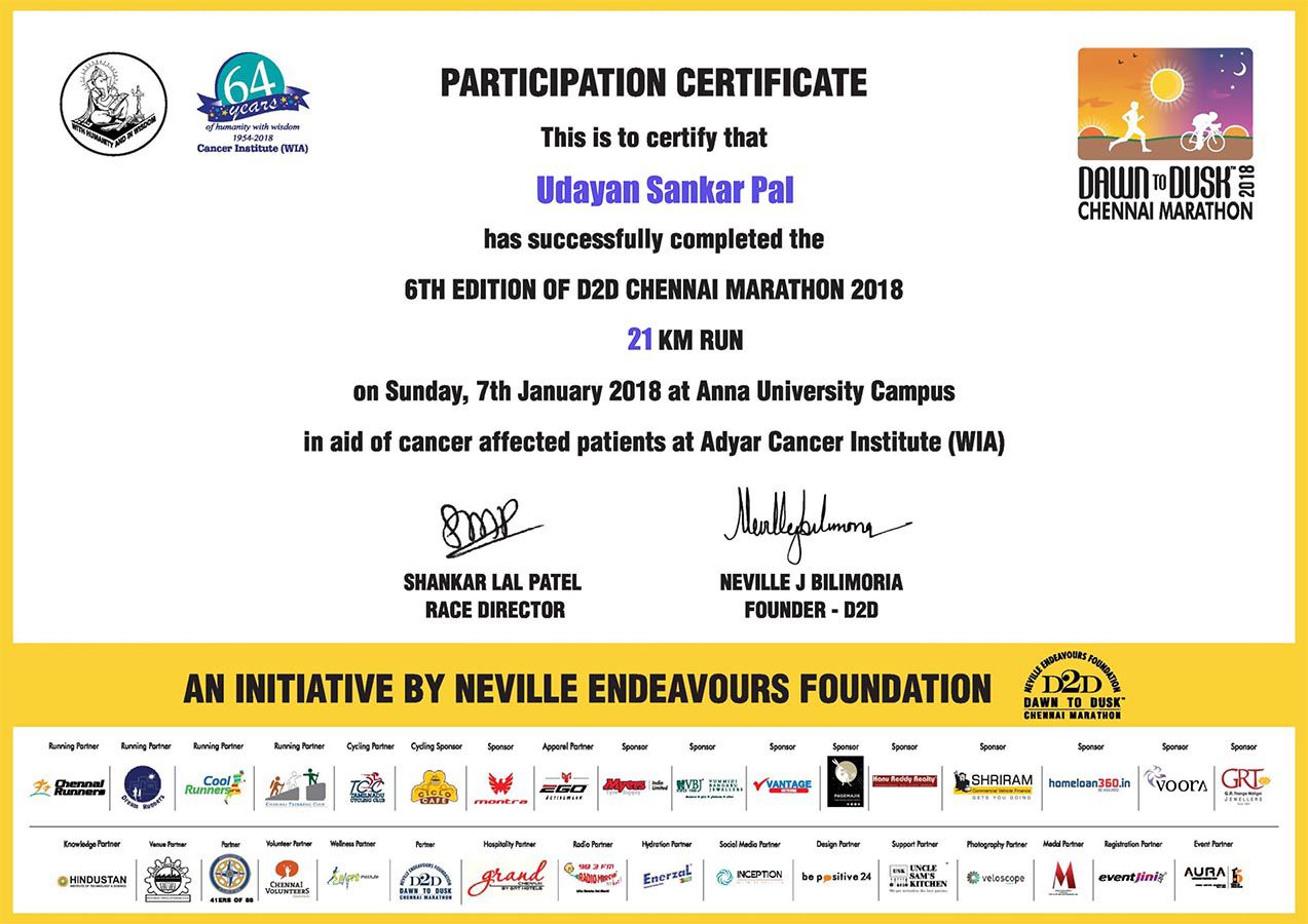 Dawn to Dask Chennai Marathon 2018