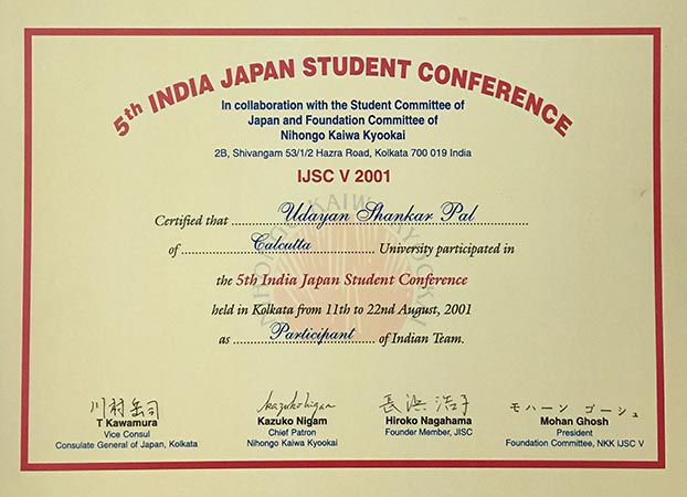5th India Japan Student Conference in 2001